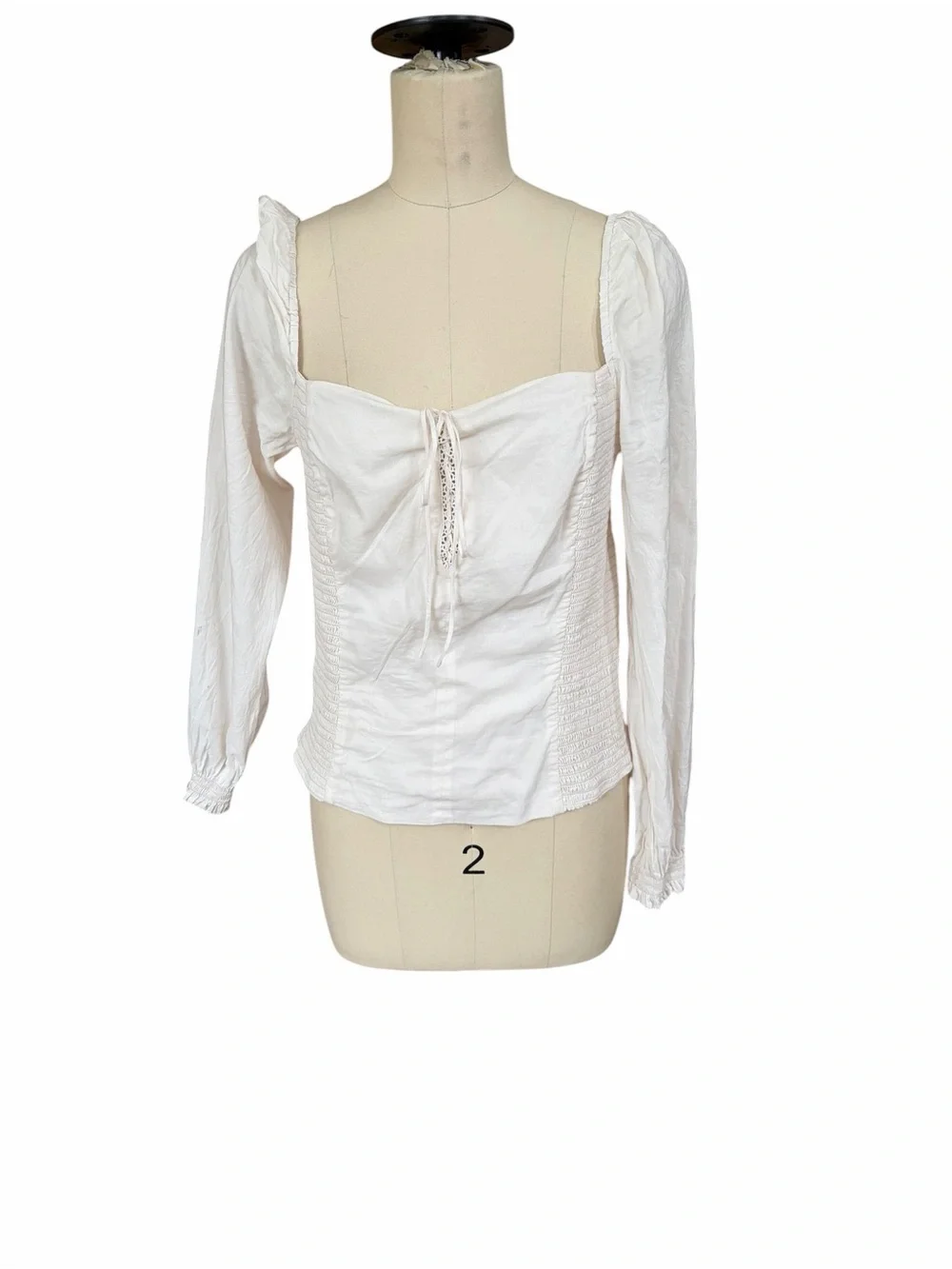 Reformation 'Isadora'‎ White Cotton Top Size 12